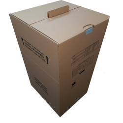 Boîte à garde-robe avec barre de suspension en carton